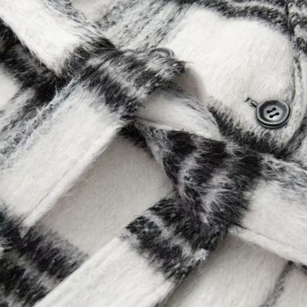 Women's Plaid Lapel Wool Jacket