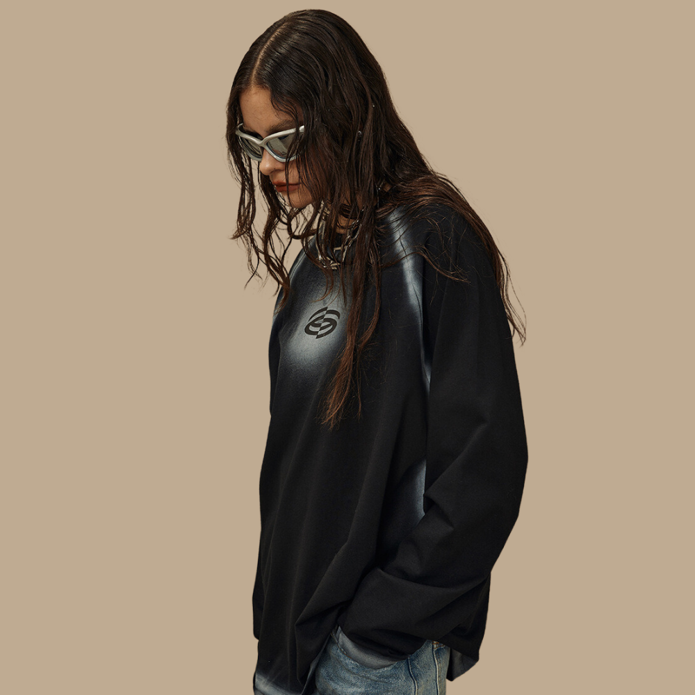 Black Spray-painted Sweatshirt
