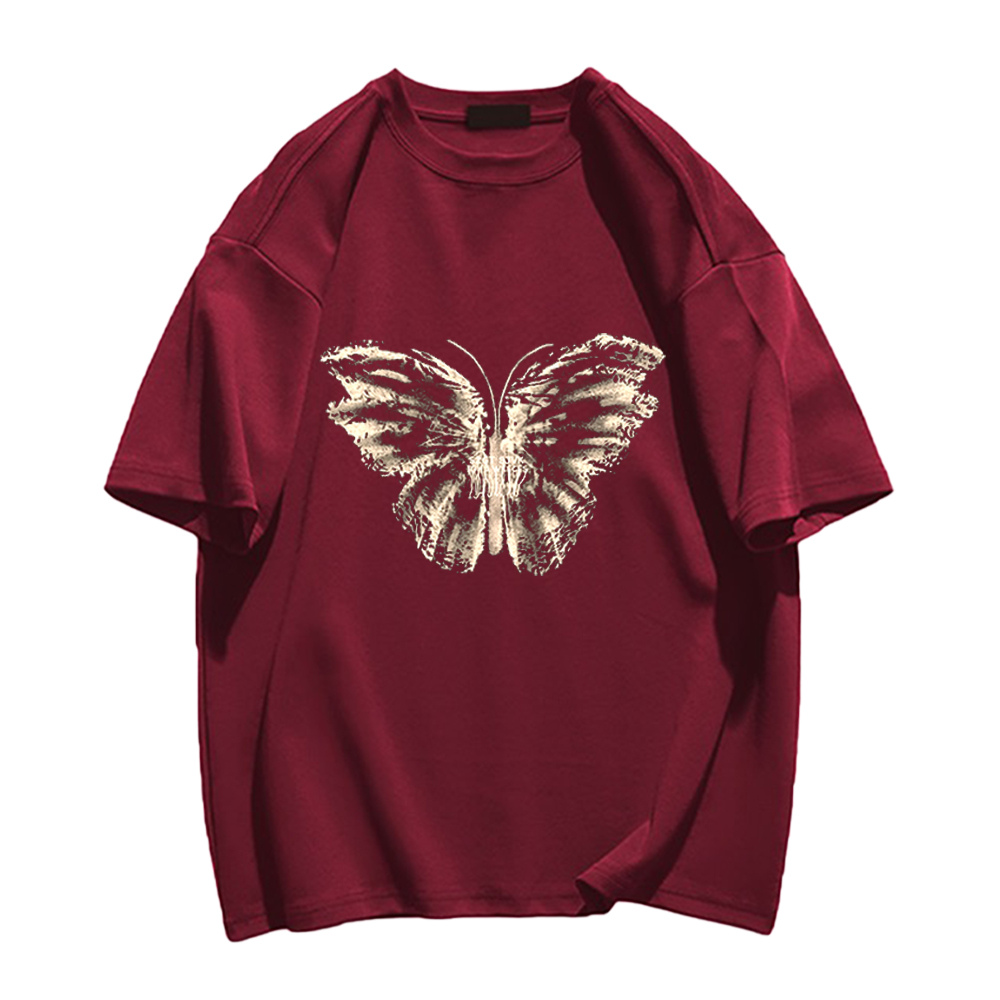 Casual Cotton Butterfly T-shirt