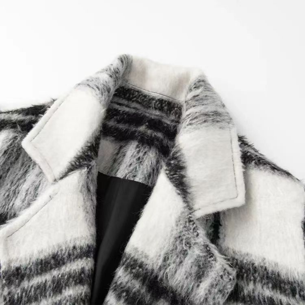 Women's Plaid Lapel Wool Jacket