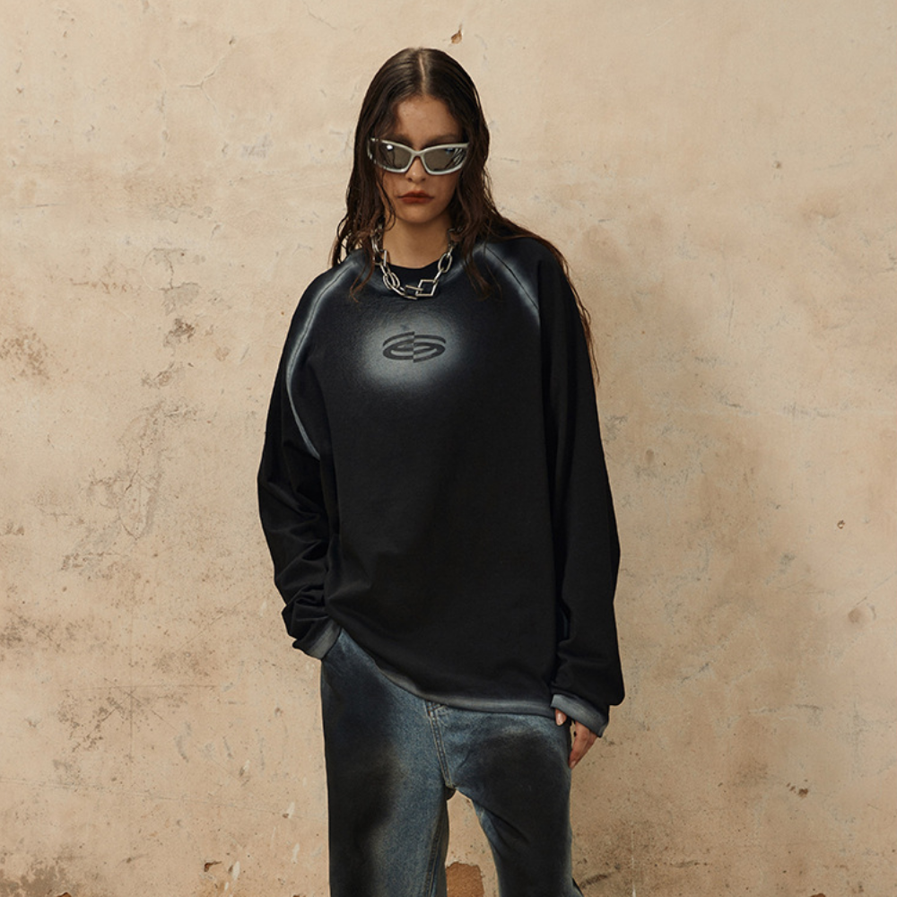 Black Spray-painted Sweatshirt