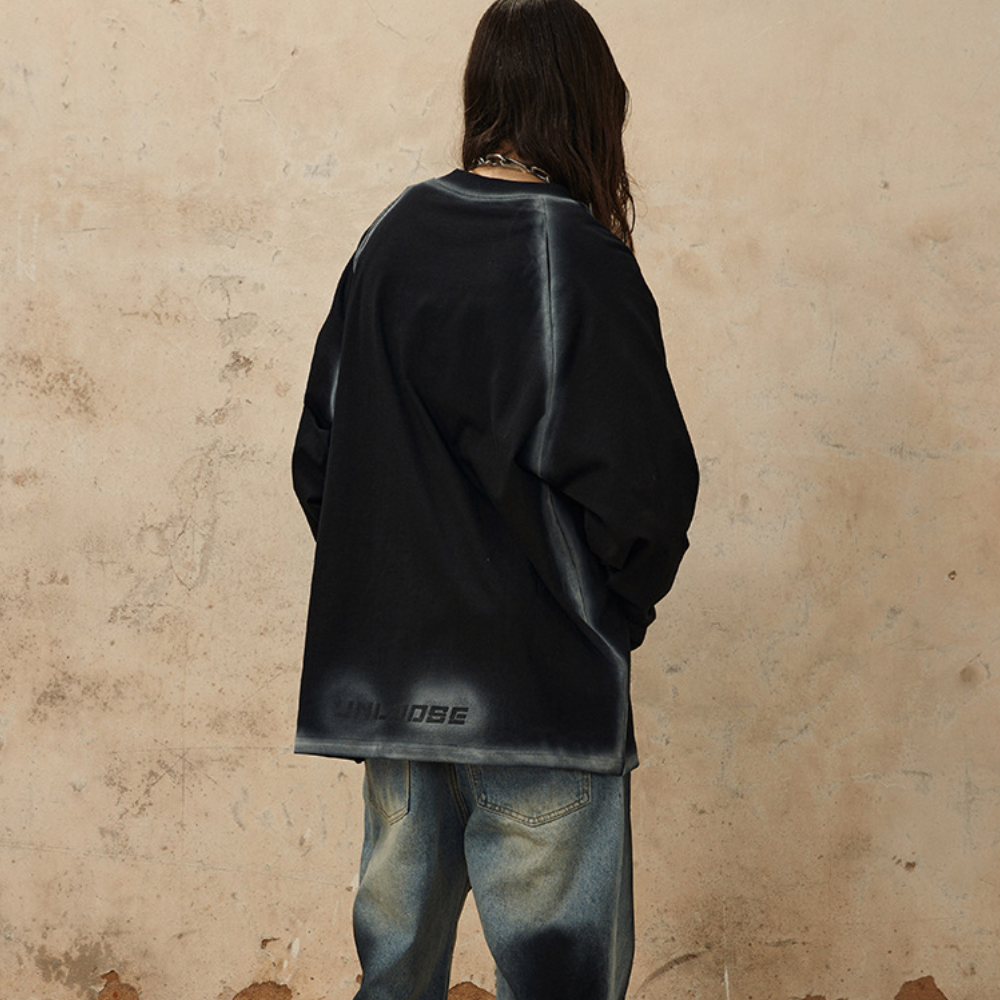 Black Spray-painted Sweatshirt