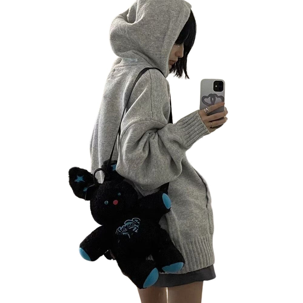Womens Casual Solid Color Hooded Sweater