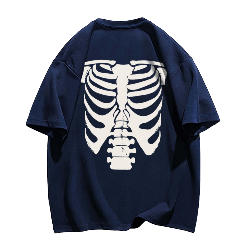 Street Dark Skeleton Graphic T-Shirt