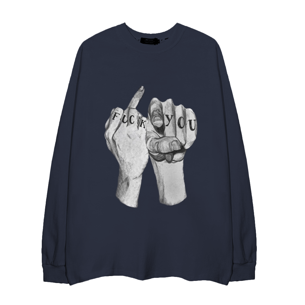 High Street Finger Letters Long Sleeve Shirt