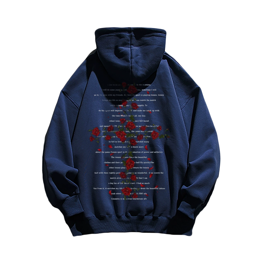Rose Cross Print Hoodie