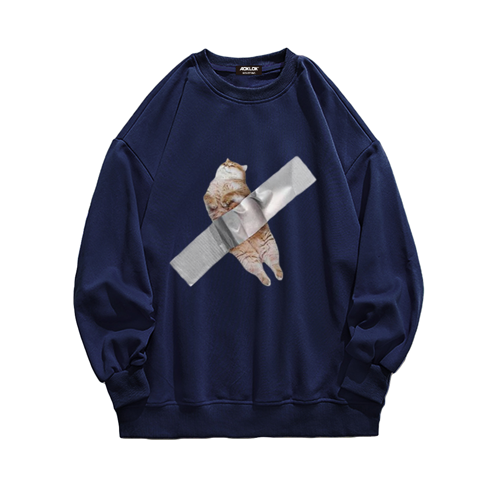 Funny Kitten Print Sweatshirt