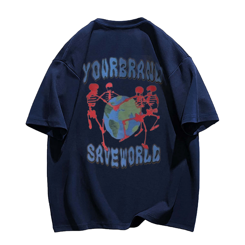 🌍Skeleton Surrounds The Earth T-Shirt
