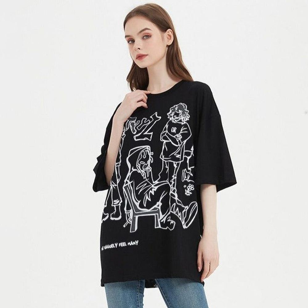 Street Cartoon Graffiti Oversize T-Shirt – AokLok (Kclot)