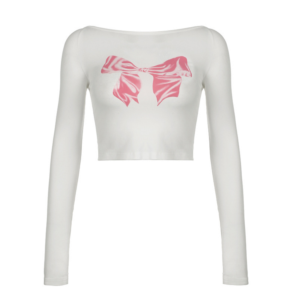 Women's Bow Backless Long Sleeve