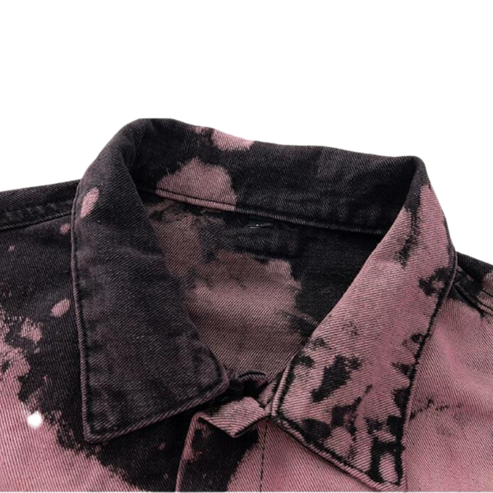 American Tie Dye Washed Denim Jacket