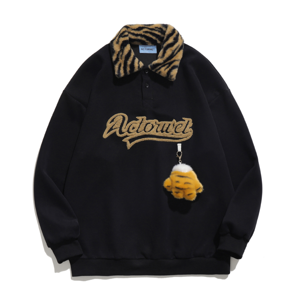 Japanes Leopard Lapel Sweatshirt