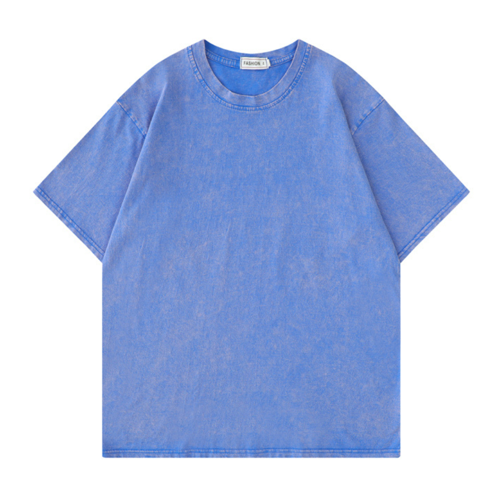 Casual Solid Color Washed T-shirt