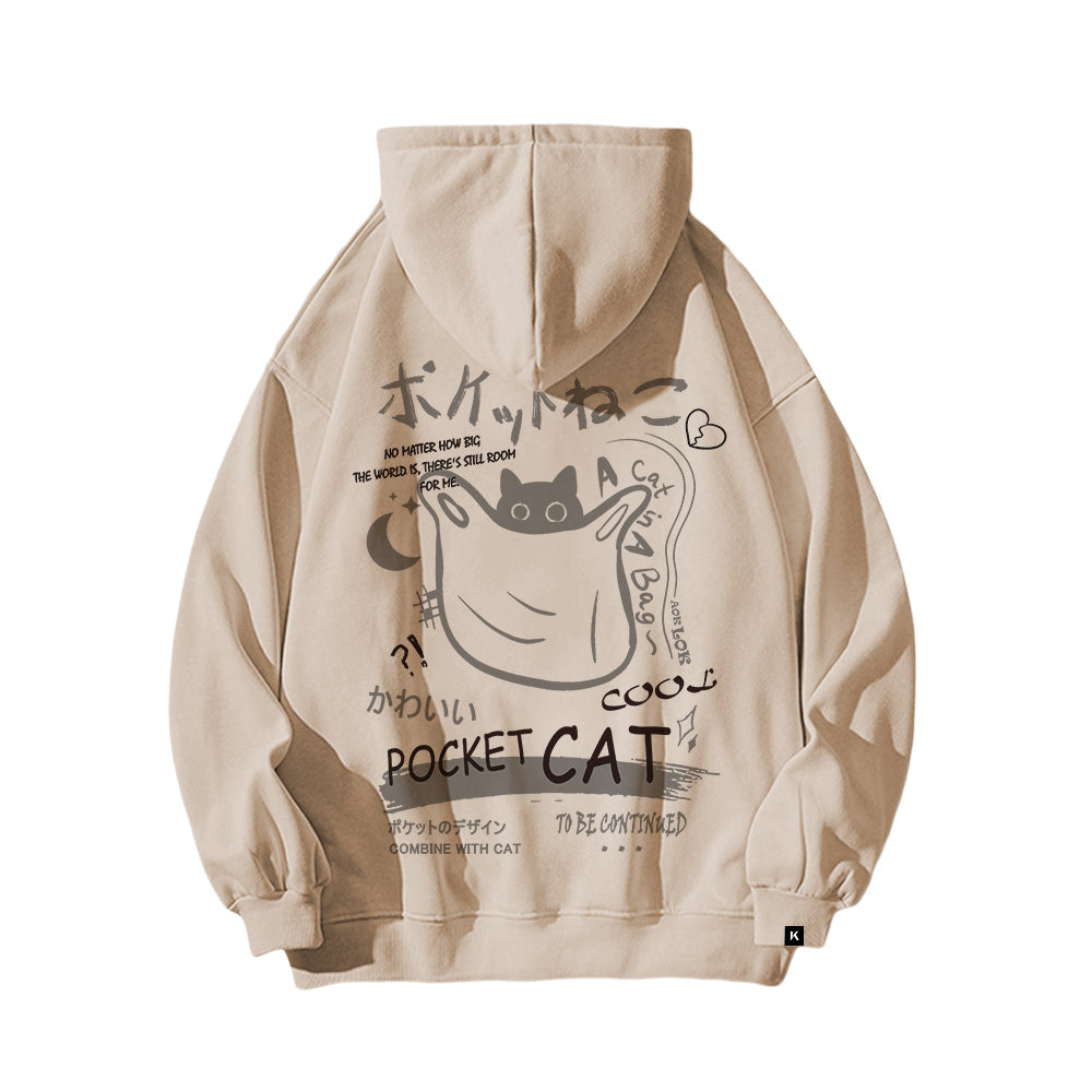 Retro Animation Cat Graphic Hoodie