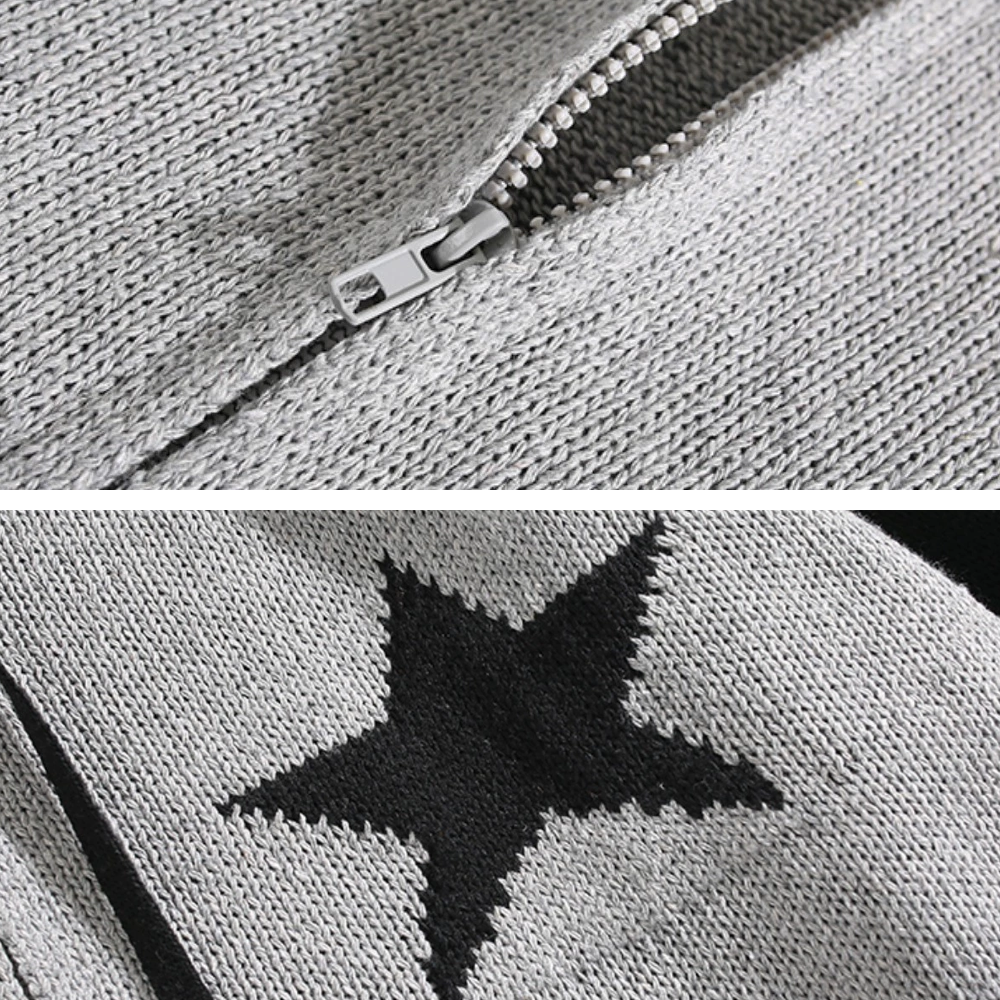 American Retro Stars Cardigan Hoodies