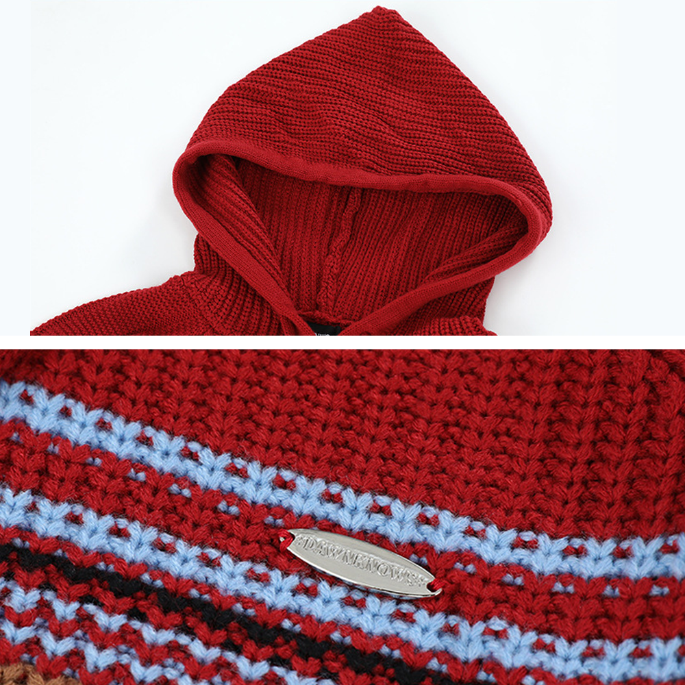 Preppy Striped  Hooded Hoodies