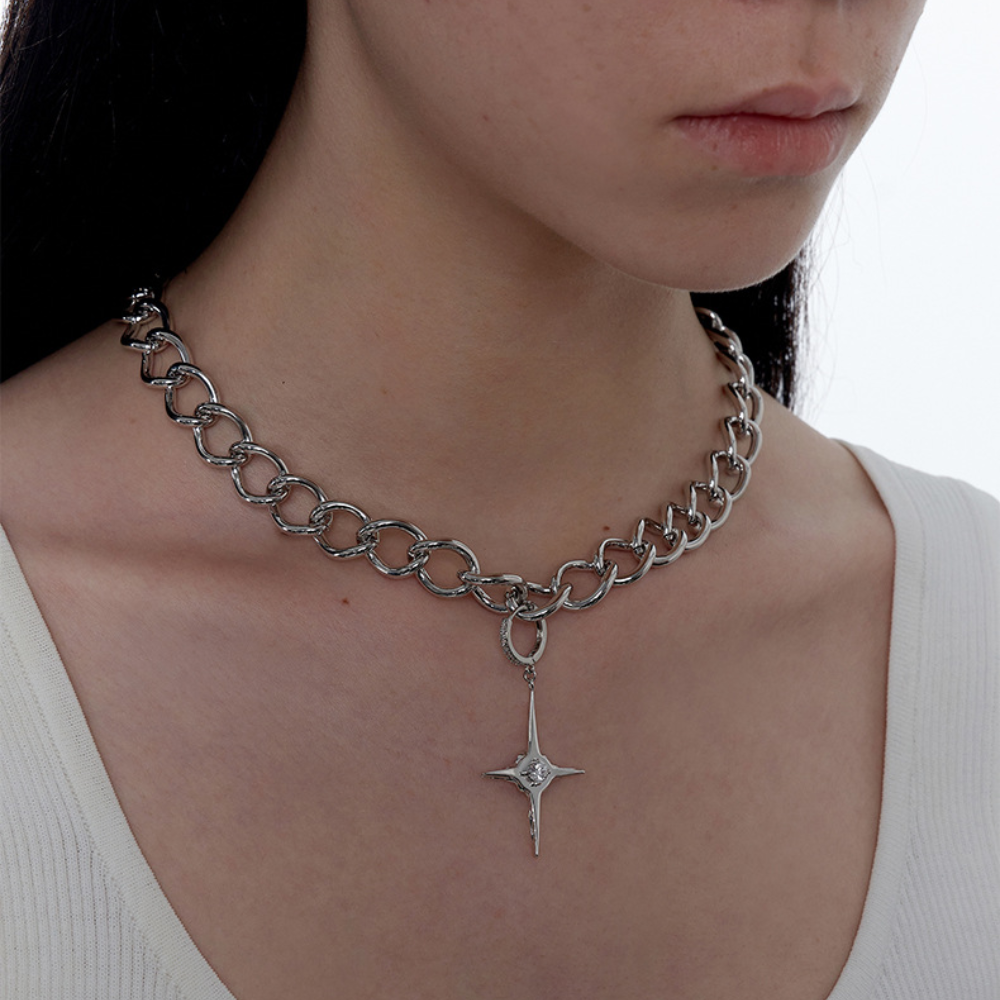 CE | Dark Cross Star Necklace