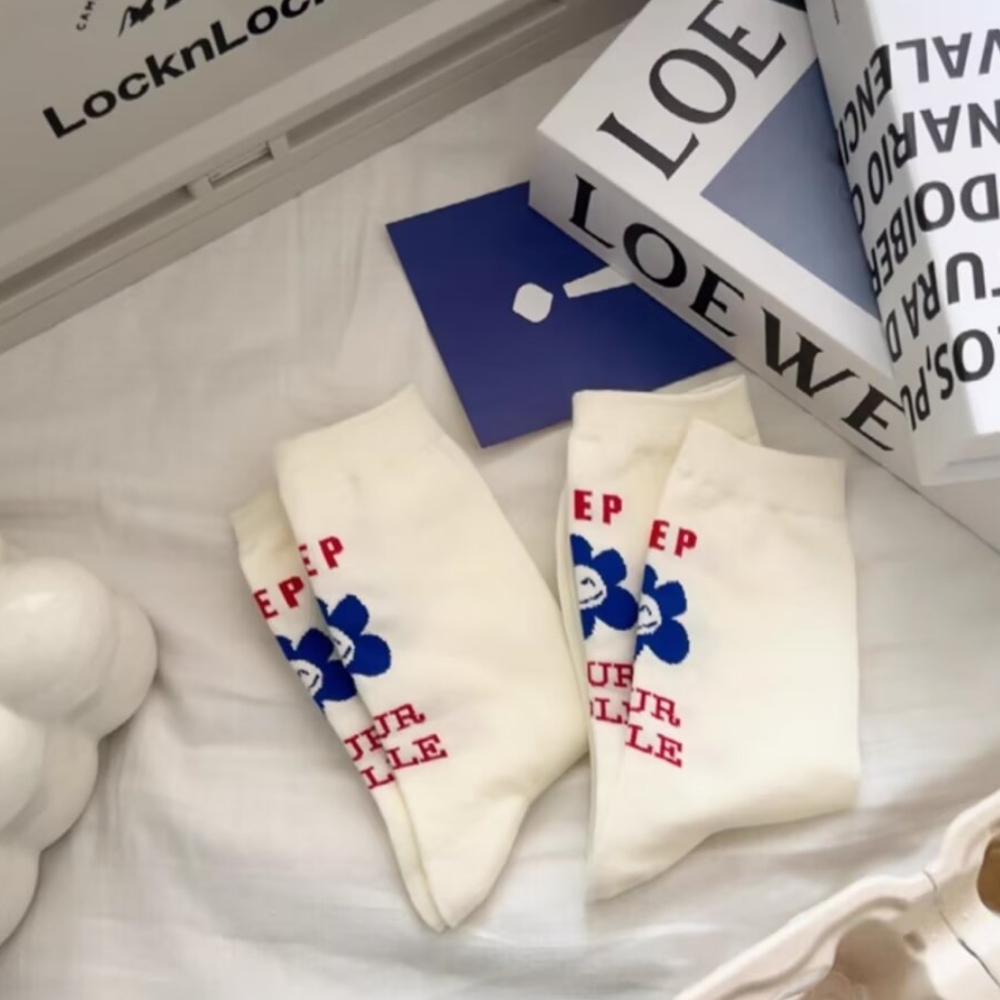 Japanese Floral Cotton Socks