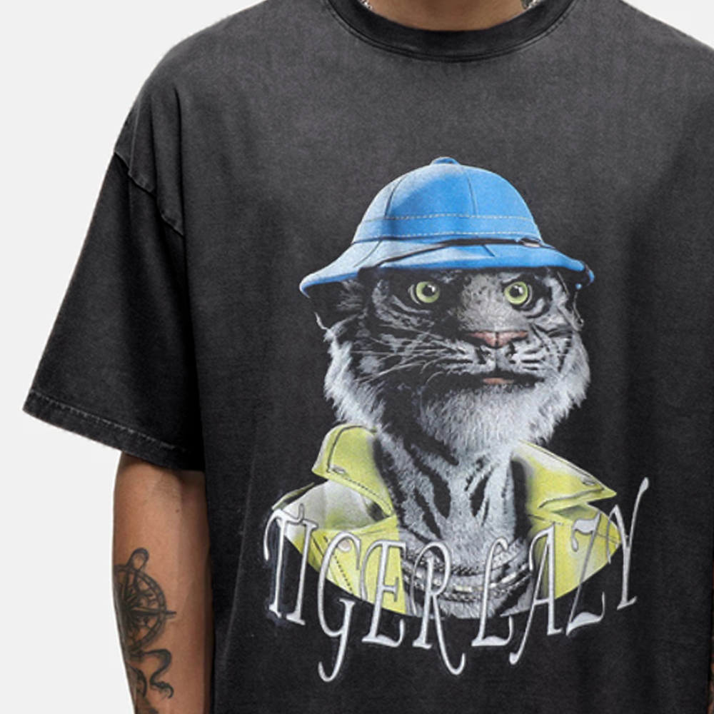 Gangster Tiger Washed T-Shirt