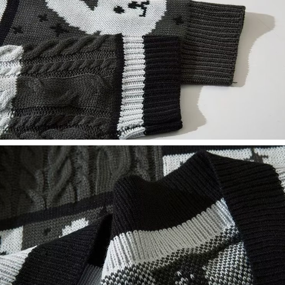 OOC' Cute Bunny Stitching Sweater
