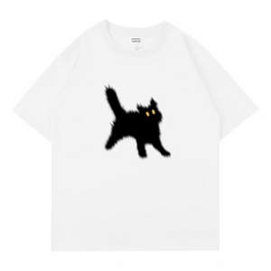 Minimal Angry Kitten Cotton T-Shirt