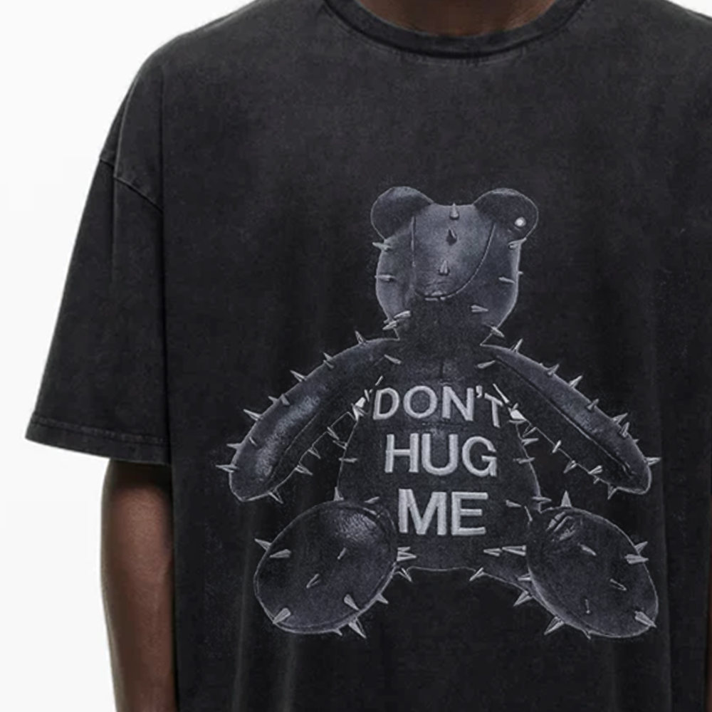 Don't Hug Me Prickly Bear Washed T-Shirt