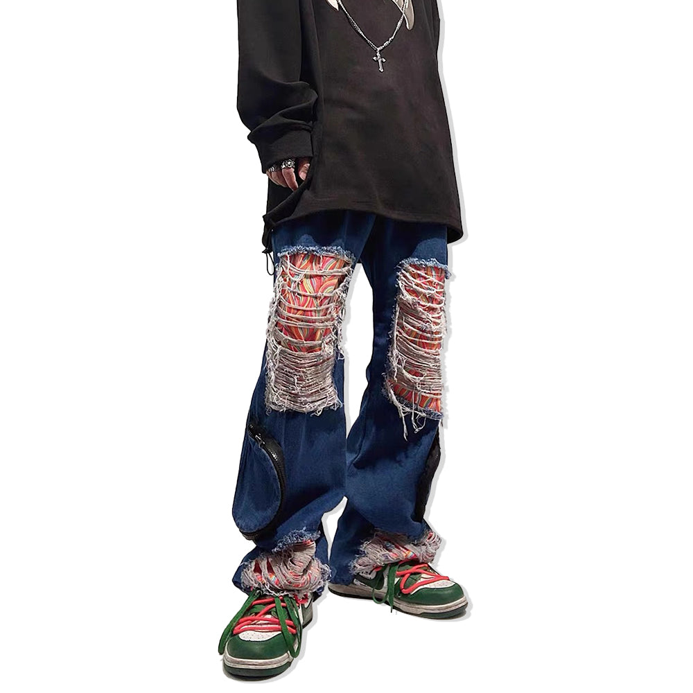 Past Future | American Sreet Ripped Patch Jeans