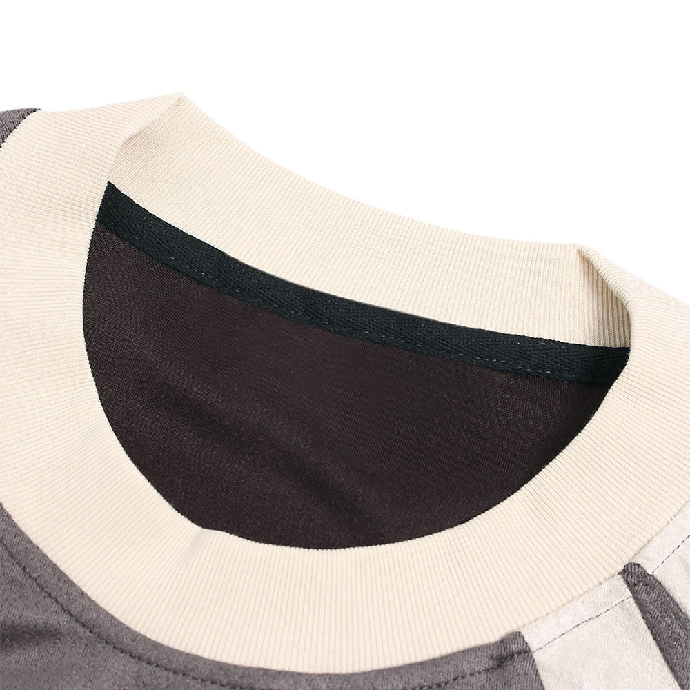 Evokyn Contrast Color Stitching Print Jersey T-Shirt