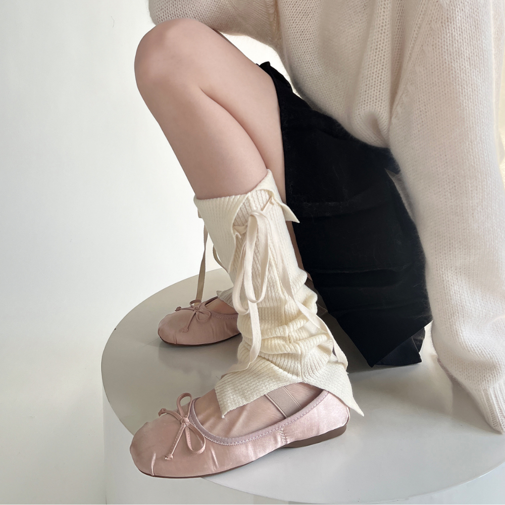 Sweet Bow Solid Color Leg Covers