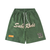 Urban Street Letter Embroidery Suede Shorts