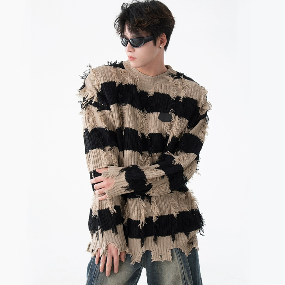 High Street Striped Fringed Sweater
