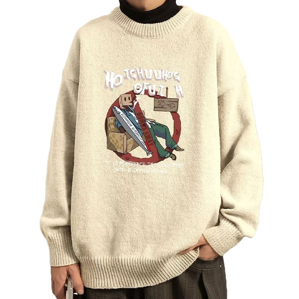 Japanese Thickened Printing Sweater