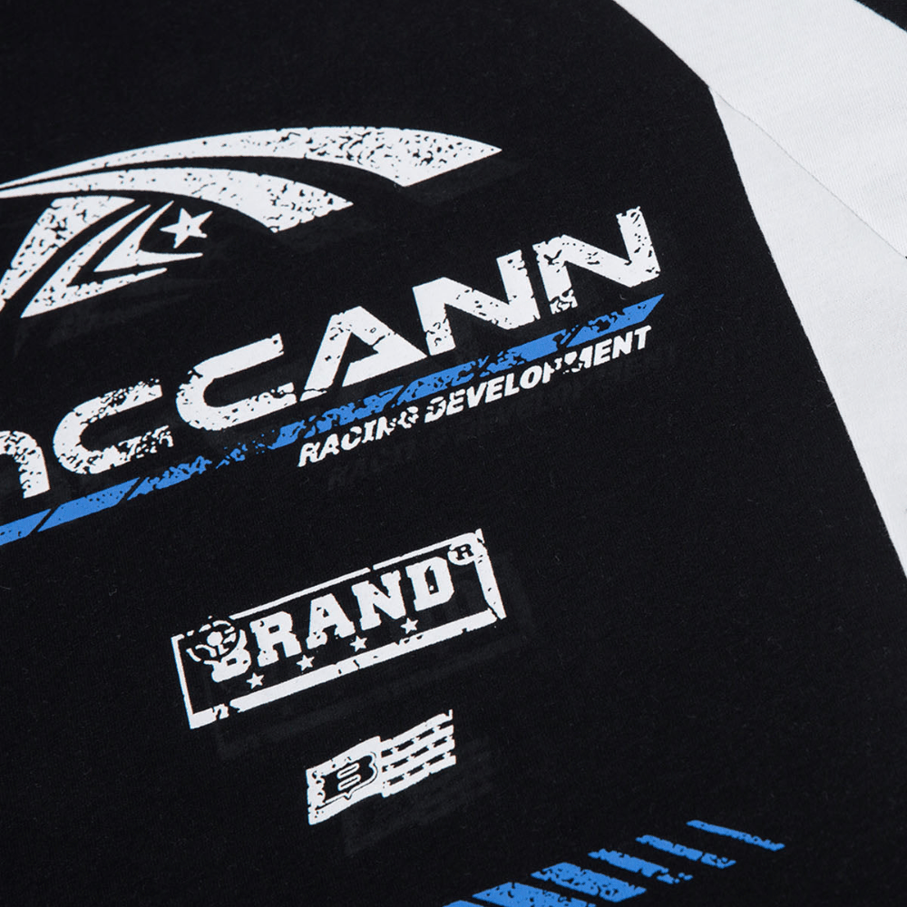 Evokyn Contrast Color Motorcycle Print T-shirt