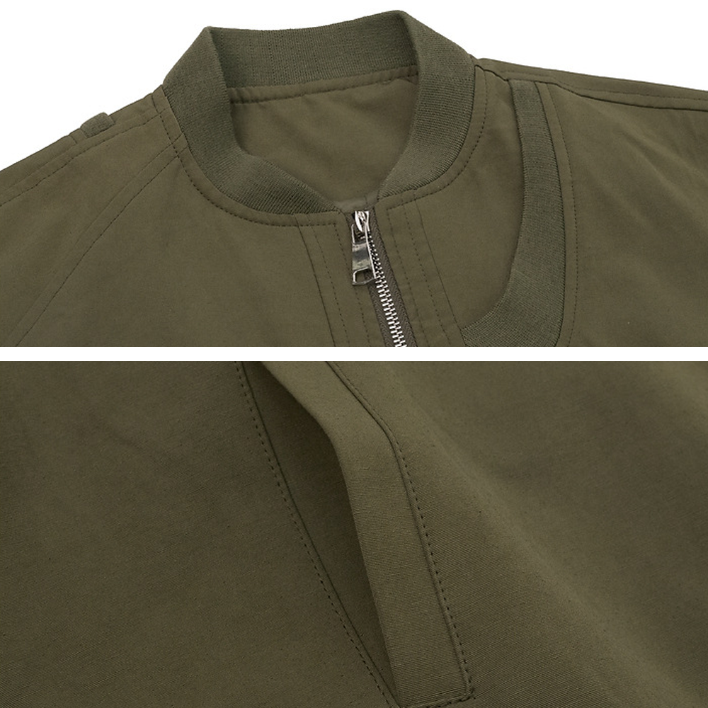 Simple Solid Color Baseball Collar Jacket