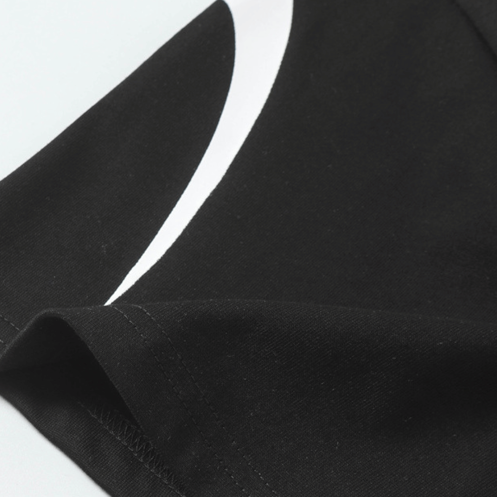 Evokyn Black White Futuristic Techwear Jersey T-Shirt