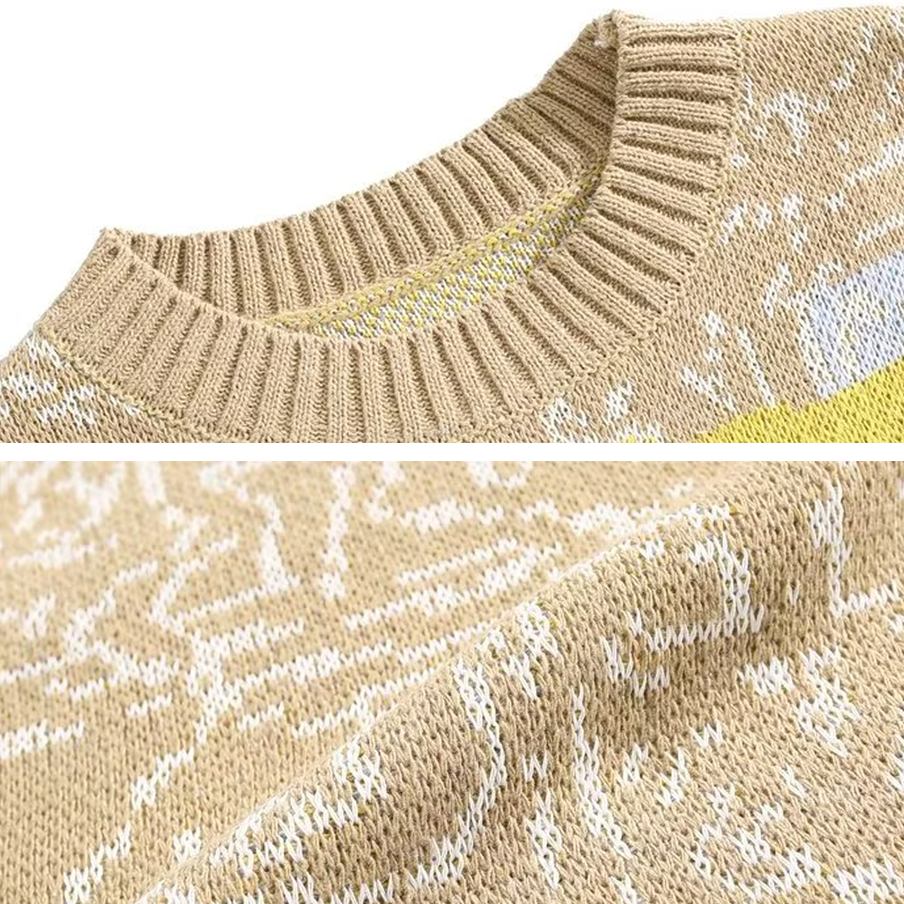 Daily Contrasting Color Design Sweater