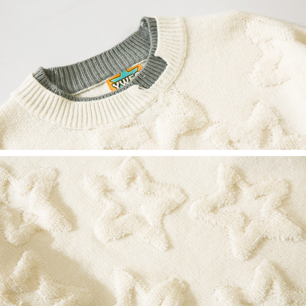 Thickened Star Bottom Flower Sweater