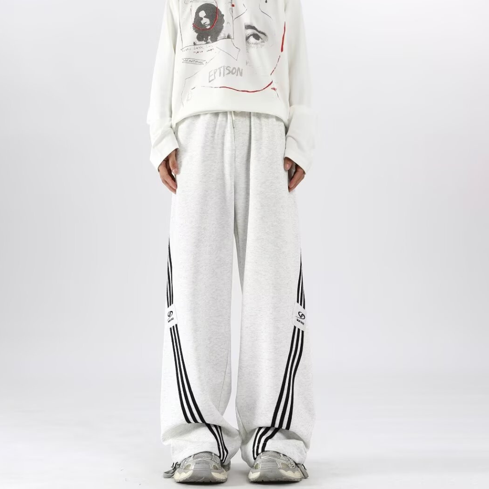 Retro Contrast Stripe Sweatpants