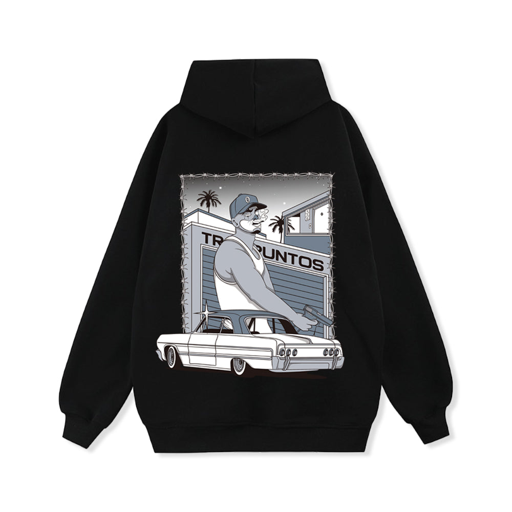GEG | B/N 'Gentle Gangster' Logo Print Hoodie
