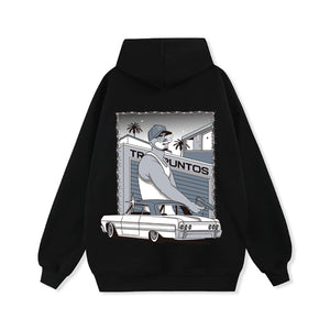 GEG | B/N 'Gentle Gangster' Logo Print Hoodie