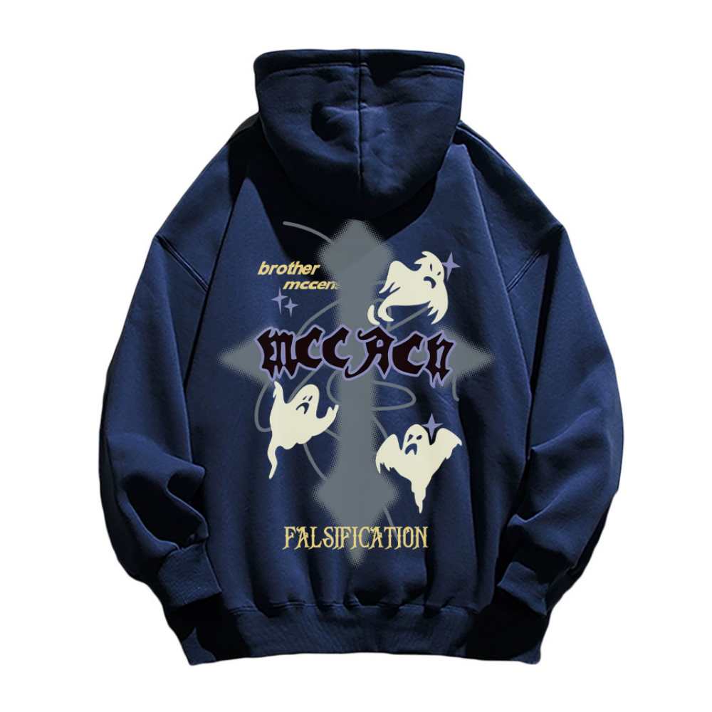 American Dark Cross Ghost Print Hoodie