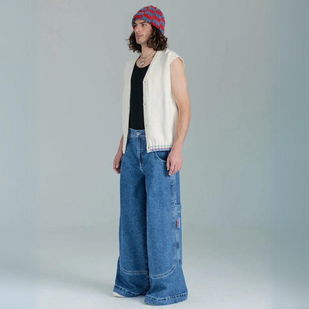 BAGGOUT Vintage y2k jeans Kangaroo men and women Harajuku casual embroidered straight