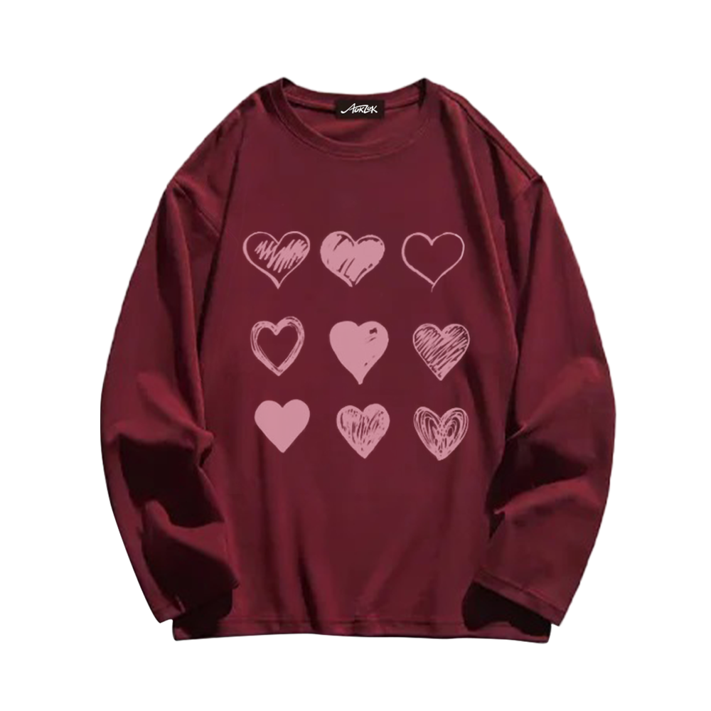 Painting Love Print Long Sleeve Shirt