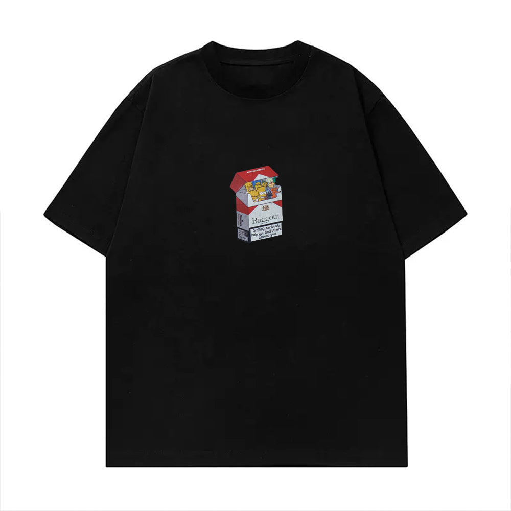 BAGGOUT Cartoon Cigarette Box T-Shirt