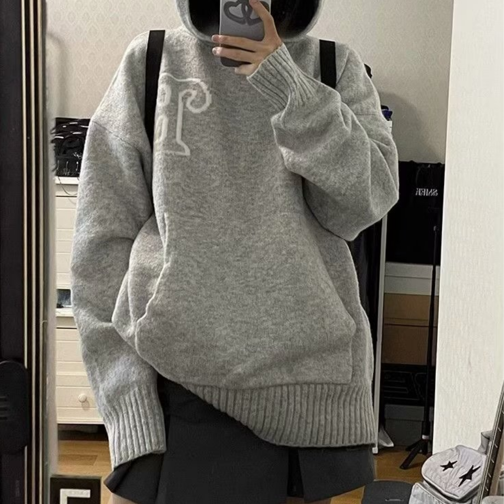 Womens Casual Solid Color Hooded Sweater