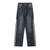 Casual Side Zipper Three-Bar Jeans