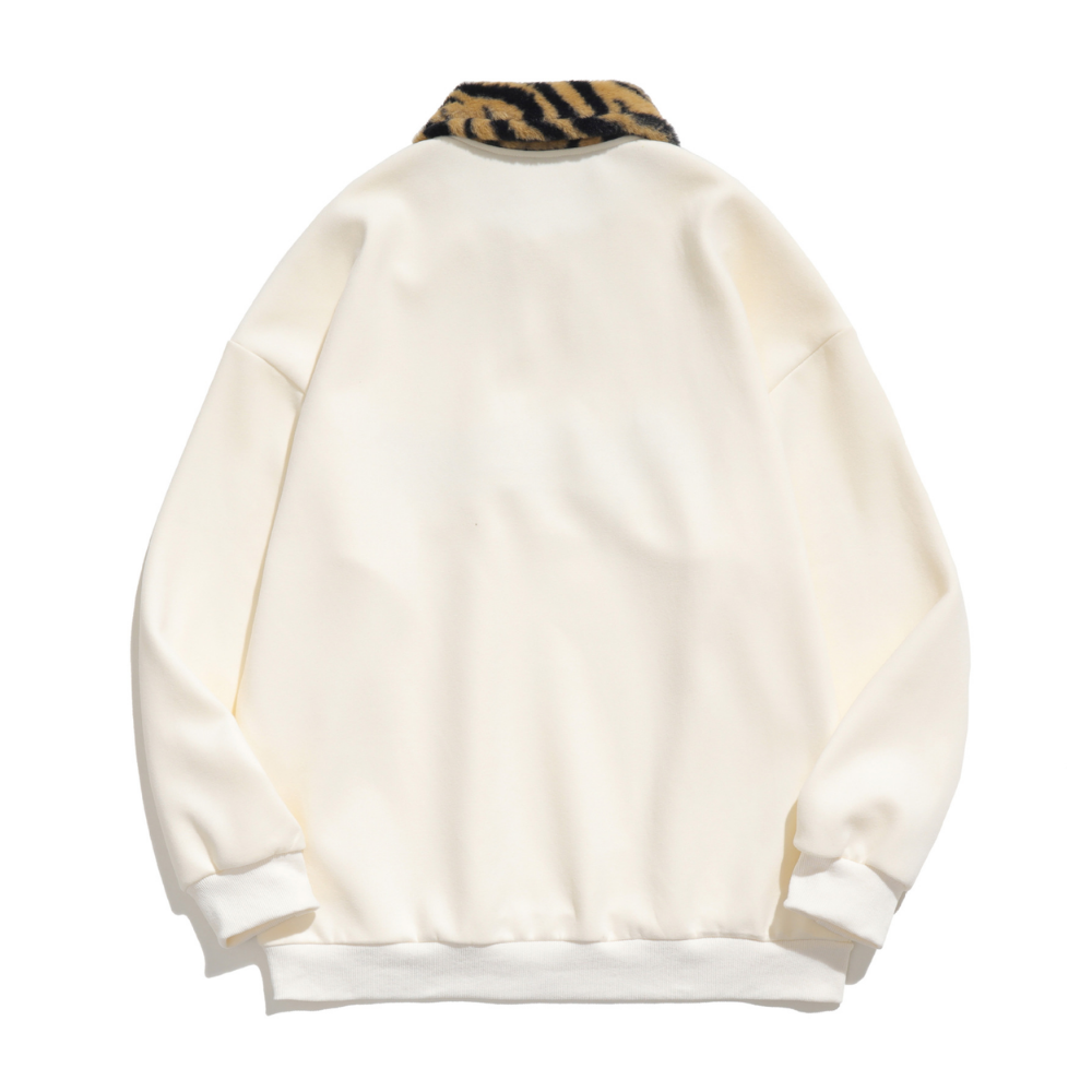 Japanes Leopard Lapel Sweatshirt