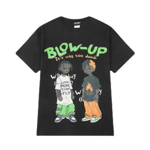 Hip Hop Street Boy Print Oversize T-Shirt