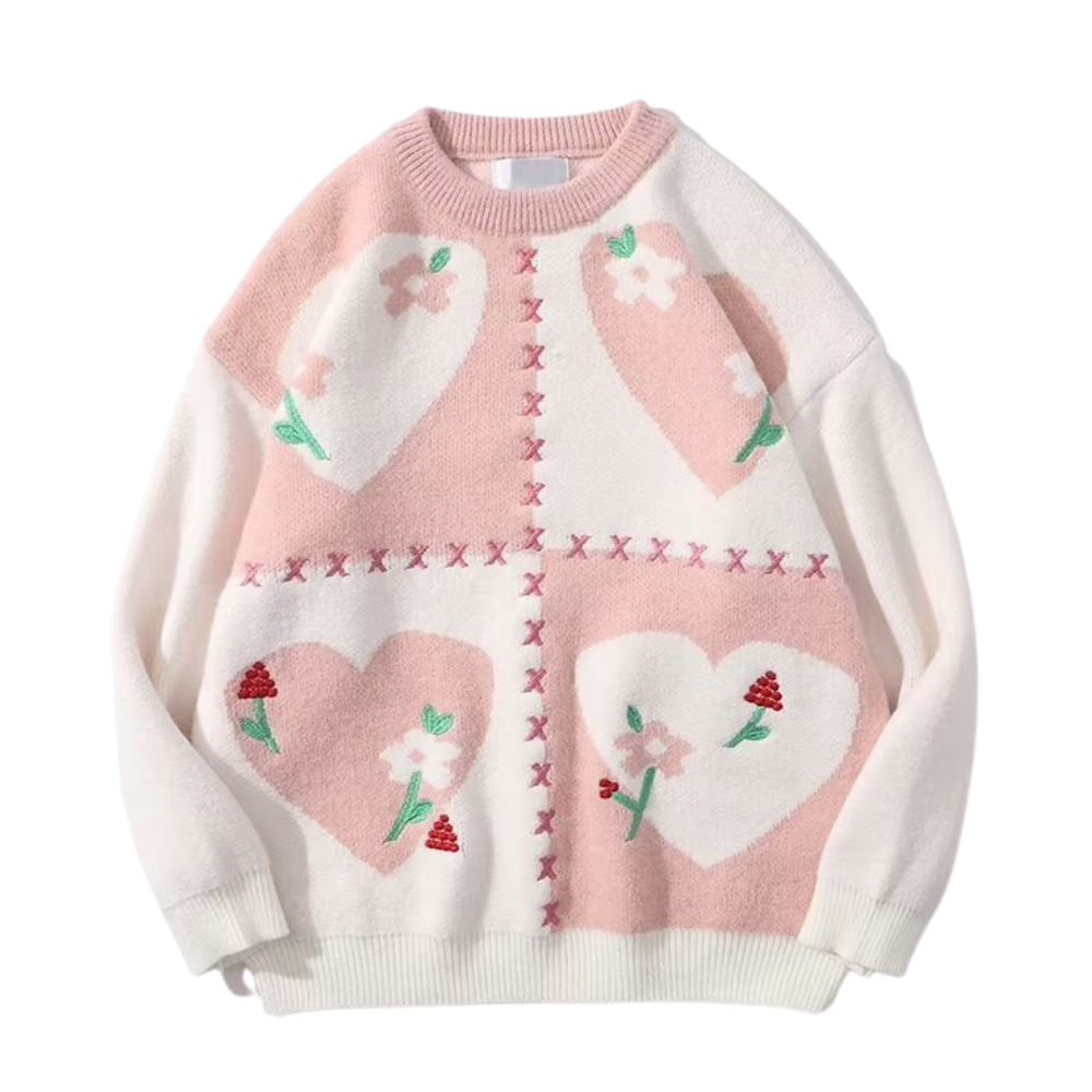Japanese Love Embroidered Sweater