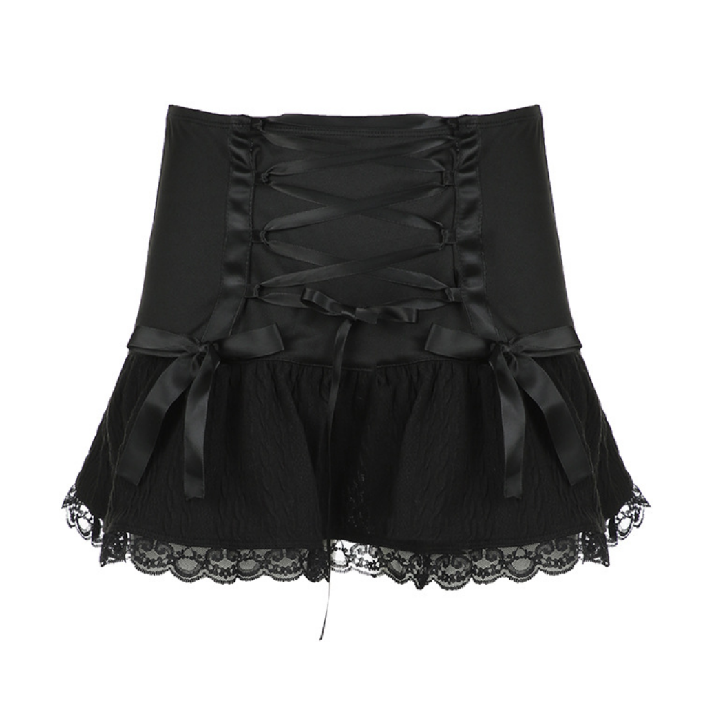Women's Knot Lace Patchwork Skirt